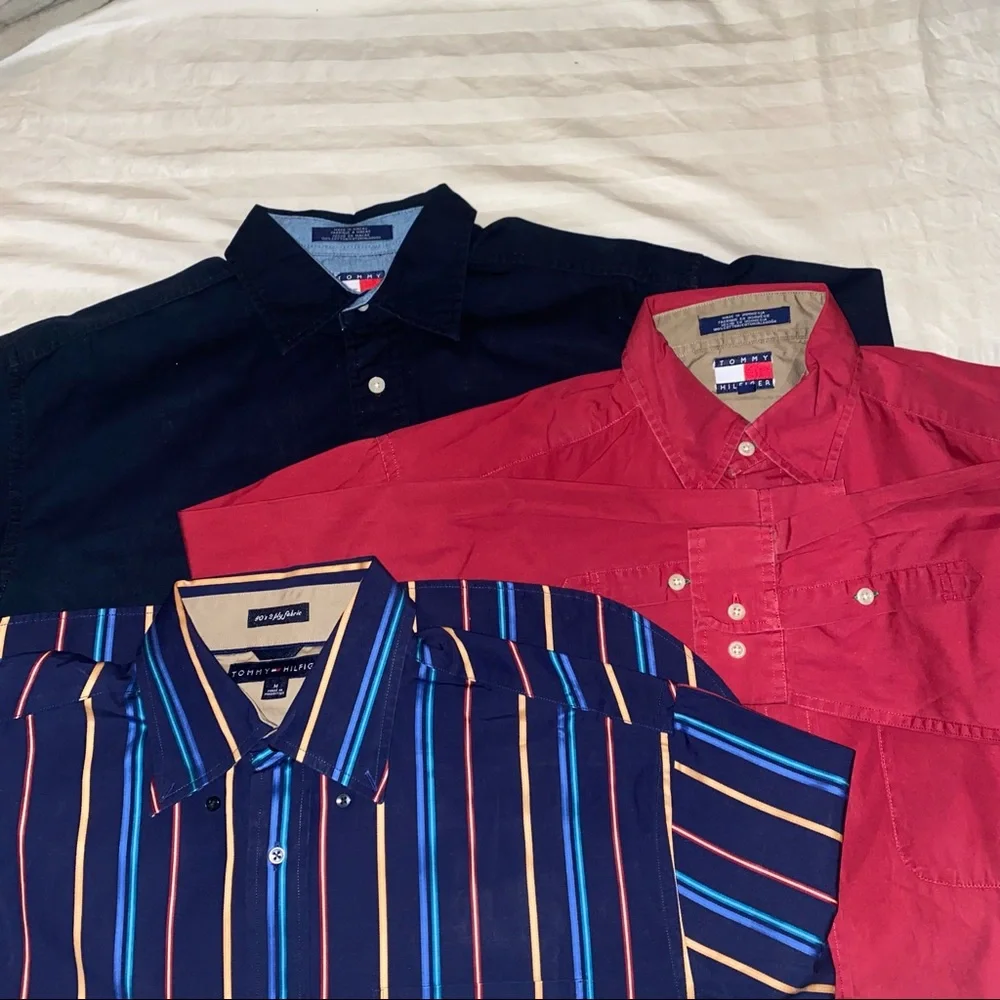 tommy hilfiger button up shirts 3 shirts size medium men. - Picture 13 of 14